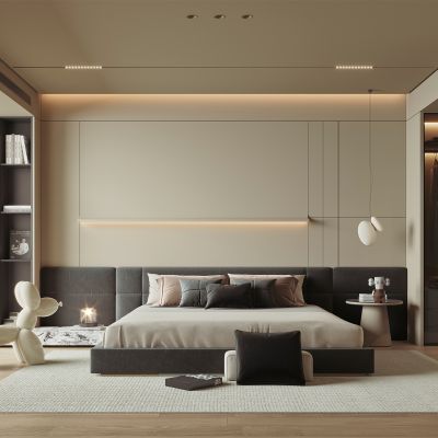 现代奶油风卧室