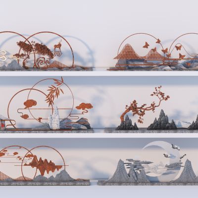 新中式雕塑小品3D模型