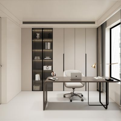 奶油风 侘寂风书房