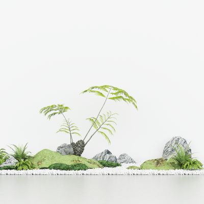 室内外造景，园艺景观小品，绿植景观石头，鹅卵石，植物堆，树木，山地草皮