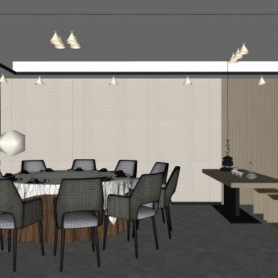 现代中式餐厅包间