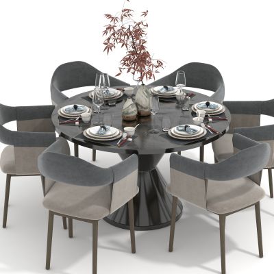 新中式餐桌组件