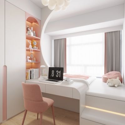 现代奶油风女儿房