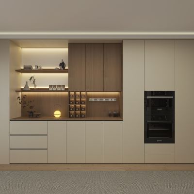 现代奶油风餐边柜