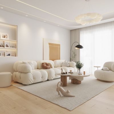 现代奶油风客餐厅