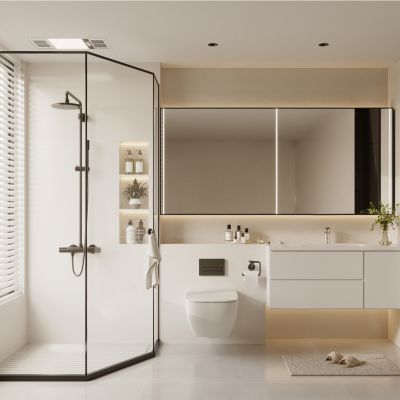 奶油风卫生间 浴室