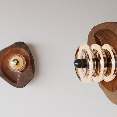 侘寂，原木，玻璃，亚克力，壁灯