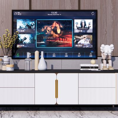 现代轻奢电视柜 桌面摆件