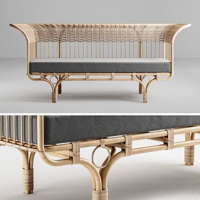 沙发,竹子藤编沙发