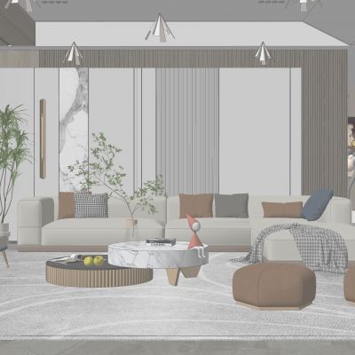 现代侘寂风格客厅