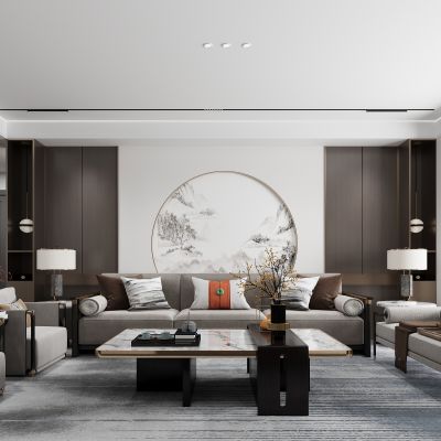 新中式沙发背景墙