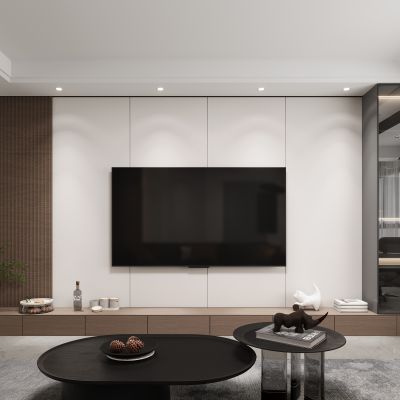 现代客厅电视背景墙