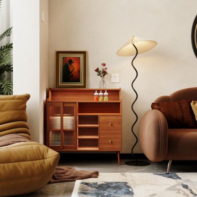 边柜，台灯沙发组合