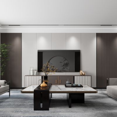 新中式电视背景墙，新中式客厅