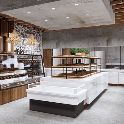 现代工业风格面包披萨店