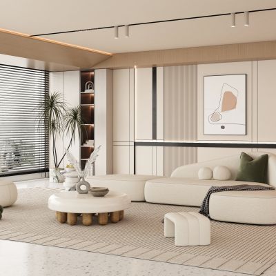 现代奶油风客厅