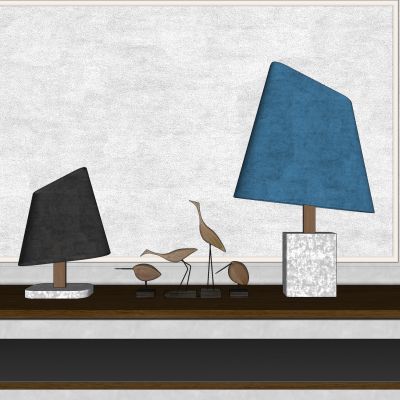 侘寂，现代，台灯，高级，帆布灯罩