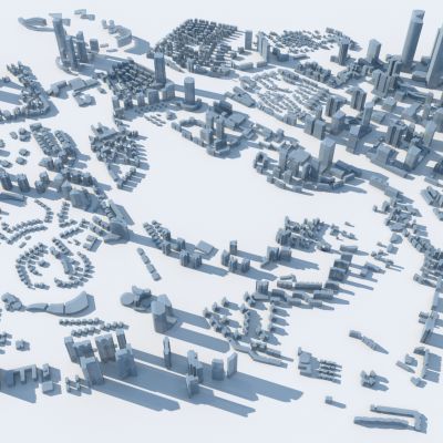 现代建筑体块3D模型