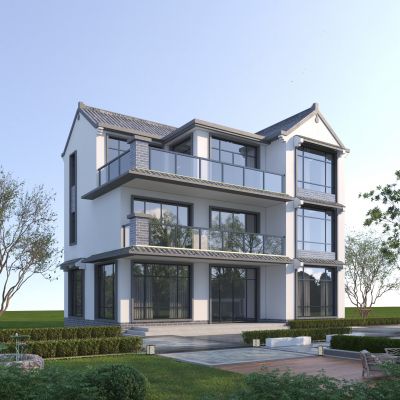 中式独栋别墅3D模型