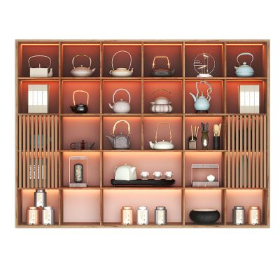 新中式茶具_茶壶_柜子_摆件