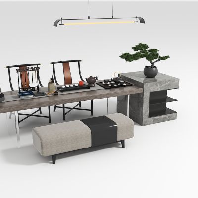 新中式茶桌椅组合