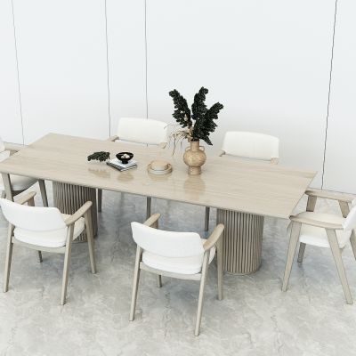 北欧风餐厅餐桌椅，餐桌摆件