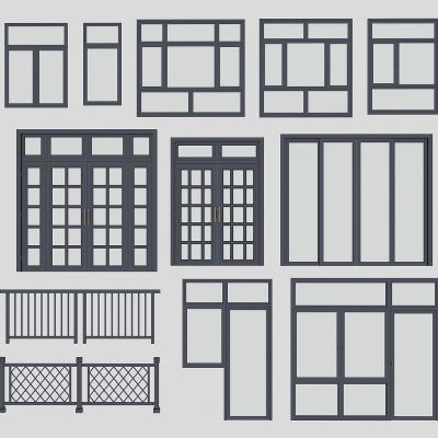 现代窗户，断桥铝塑钢窗户，平开窗户，厨房阳台玻璃门，落地窗户，栏杆护栏