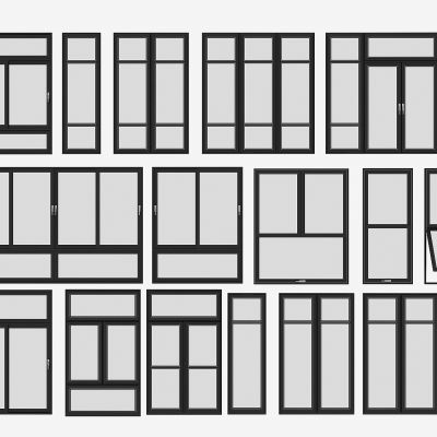 现代窗户，断桥铝窗户，塑钢窗户，平开窗户，客厅卧室窗户，厨房卫生间窗户