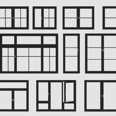 现代窗户，断桥铝窗户，塑钢窗户，平开窗户，客厅卧室窗户，厨房卫生间窗户