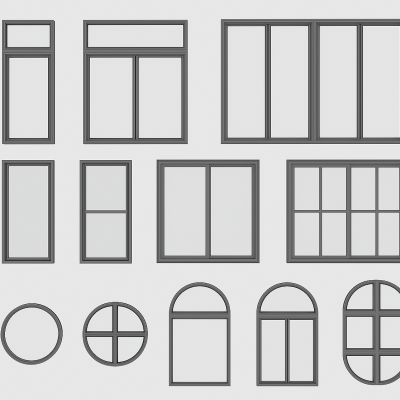 现代窗户，断桥铝塑钢窗户，平开窗户，客厅卧室窗户，异形弧形圆形椭圆形窗户