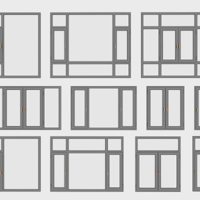 现代窗户窗框，断桥铝塑钢窗户，平开窗户，窗户组合，落地窗户，客厅卧室窗户