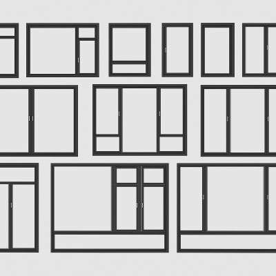现代窗户，断桥铝塑钢窗户，平开窗户，窗户组合，落地窗户，客厅卧室阳台窗户