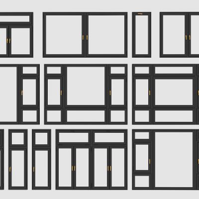 现代窗户，断桥铝塑钢窗户，平开窗户，窗户组合，落地窗户，客厅卧室阳台窗户