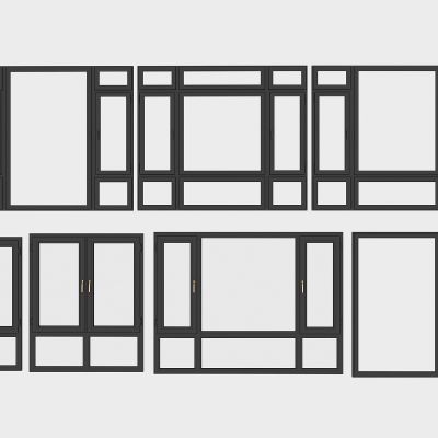 现代窗户，断桥铝塑钢窗户，平开窗户，窗户组合，落地窗户，客厅卧室阳台窗户