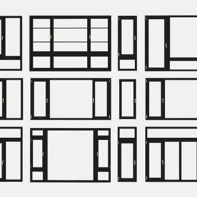 现代窗户，断桥铝窗户，塑钢窗户，平开窗户，客厅卧室窗户，厨房卫生间窗户
