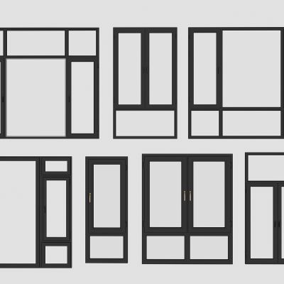 现代窗户，断桥铝塑钢窗户，平开窗户，窗户组合，落地窗户，客厅卧室阳台窗户