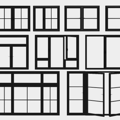 现代窗户，断桥铝窗户，塑钢窗户，平开窗户，客厅卧室窗户，厨房卫生间窗户