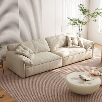 现代奶油风沙发茶几组合