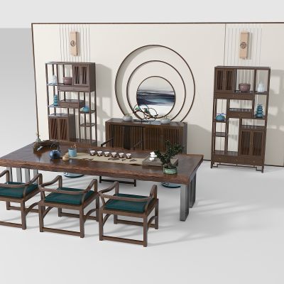 新中式茶桌椅组合