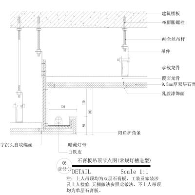 家装公工装通用工艺节点图，墙面工艺节点图，吊顶顶面工艺节点图，地面地平门道卫浴工艺节点图，CAD施工图