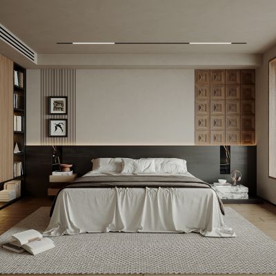 现代侘寂风卧室