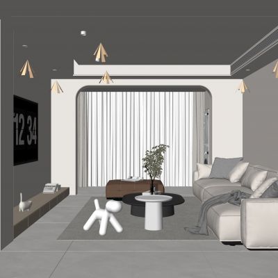 极简奶油风客厅