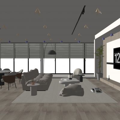 现代奶油风侘寂风客餐厅