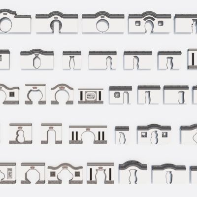 新中式月亮门月洞门中式影壁墙新中式景墙新中式照壁圆洞门花瓶门新中式门洞