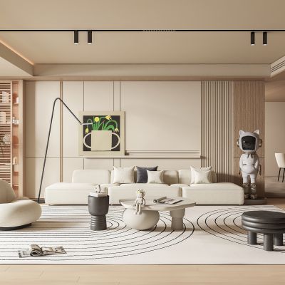 现代奶油风客厅