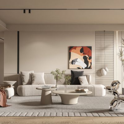 现代奶油风客厅