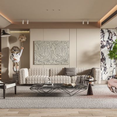 现代奶油风客厅