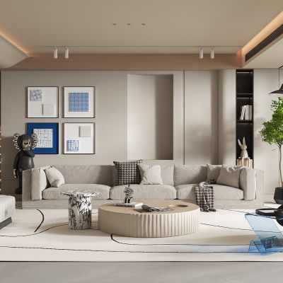 现代奶油风客厅