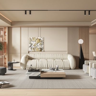 现代奶油风客厅