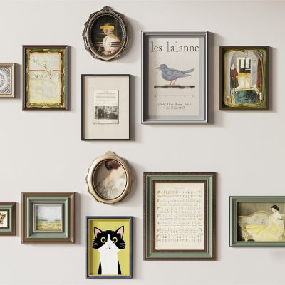 法式装饰画 油画 组合画